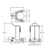 Grand chariot LCC pour bouteille de gaz liquide, Roues Polyur&eacute;thane, Base de 20" la x 20" p, 1000 lb MAS Chibougamau