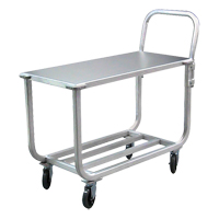 Chariot en aluminium &agrave; plateforme tubulaire, 700 lb Capacit&eacute;, Aluminium, 19" la x 42" ha x 46" p, Bordure vers le bas MAS Chibougamau