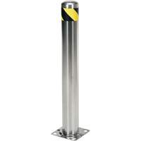 Safety Bollard, Stainless Steel, 36" H x 8" W, Silver MAS Chibougamau