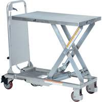 Table &eacute;l&eacute;vatrice hydraulique manuelle &agrave; ciseaux, 27-1/2" lo x 17-5/8" la, Partiellement en acier inoxydable, Capacit&eacute; 400 lb MAS Chibougamau