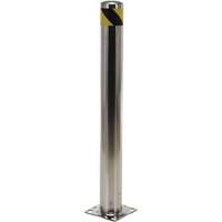 Safety Bollard, Stainless Steel, 42" H x 8" W, Silver MAS Chibougamau