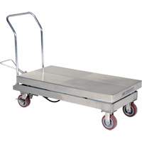 Table &eacute;l&eacute;vatrice hydraulique manuelle &agrave; ciseaux, 47" lo x 24" la, Partiellement en acier inoxydable, Capacit&eacute; 2000 lb MAS Chibougamau