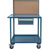 Mobile Service Cart, 2 Tiers, 24" W x 57" H x 40" D, 1200 lbs. Capacity MAS Chibougamau
