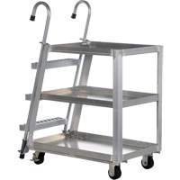 Chariot de pr&eacute;l&egrave;vement de stock, Aluminium, 21-7/8" la x 40" p, 3 tablettes, Capacit&eacute; 660 lb MAS Chibougamau