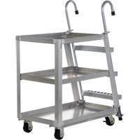 Chariot de pr&eacute;l&egrave;vement de stock, Aluminium, 21-7/8" la x 40" p, 3 tablettes, Capacit&eacute; 660 lb MAS Chibougamau