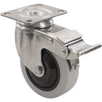 Roulette 2309 avec 2 freins, Pivotant avec frein, 4" (101,6 mm), Gris Envirothane, 350 lb (158,8 kg) MAS Chibougamau