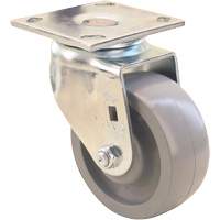 Roulette Max9, Pivotant, 5" (127 mm), Gris-WOW Envirothane, 1000 lb (453,6 kg) MAS Chibougamau