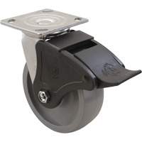 Roulette Max9, Pivotant, 6" (152,4 mm), Gris-WOW Envirothane, 1100 lb (498,95 kg) MAS Chibougamau