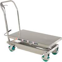 Table &eacute;l&eacute;vatrice hydraulique manuelle &agrave; ciseaux, 36-1/4" lo x 19-3/8" la, Acier inoxydable, Capacit&eacute; 600 lb MAS Chibougamau