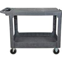 Flat-Shelf Utility Service Cart, 2 Tiers, 25-1/4" x 32-1/4" x 44", 550 lbs. Capacity MAS Chibougamau
