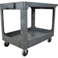 Flat-Shelf Utility Service Cart, 2 Tiers, 25-1/4" x 32-1/4" x 44", 550 lbs. Capacity MAS Chibougamau