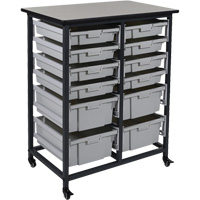 Rangement mobile pour bacs, &agrave; un c&ocirc;t&eacute;, 12 bacs, 30-3/4" la x 20" p x 37-1/2" h MAS Chibougamau
