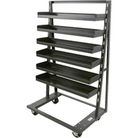 Single-Sided Heavy Duty A-Frame Cart with 6 Lipped Trays, 38" x 25" x 63", 2500 lbs. Capacity MAS Chibougamau