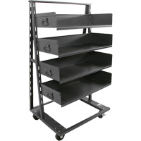 Single-Sided Heavy Duty A-Frame Cart with 4 Large Trays, 38" x 25" x 63", 2500 lbs. Capacity MAS Chibougamau