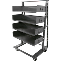 Single-Sided Heavy Duty A-Frame Cart with 4 Large Trays, 38" x 25" x 63", 2500 lbs. Capacity MAS Chibougamau