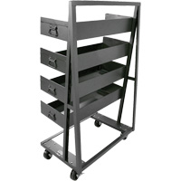 Single-Sided Heavy Duty A-Frame Cart with 4 Large Lipped Trays, 38" x 25" x 63", 2500 lbs. Capacity MAS Chibougamau