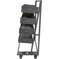 Single-Sided Heavy Duty A-Frame Cart with 4 Large Lipped Trays, 38" x 25" x 63", 2500 lbs. Capacity MAS Chibougamau