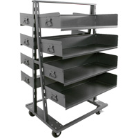 Double-Sided Heavy Duty A-Frame Cart with 8 Large Trays, 38" x 30" x 63", 2500 lbs. Capacity MAS Chibougamau