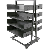 Double-Sided Heavy Duty A-Frame Cart with 8 Large Trays, 38" x 30" x 63", 2500 lbs. Capacity MAS Chibougamau