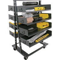 Double-Sided Heavy Duty A-Frame Cart with 8 Large Trays, 38" x 30" x 63", 2500 lbs. Capacity MAS Chibougamau