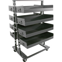 Double-Sided Heavy Duty A-Frame Cart with 8 Large Lipped Trays, 38" x 30" x 63", 2500 lbs. Capacity MAS Chibougamau