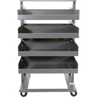Double-Sided Heavy Duty A-Frame Cart with 8 Large Lipped Trays, 38" x 30" x 63", 2500 lbs. Capacity MAS Chibougamau