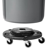 Brute&reg; Dolly, Polyethylene, Black, Fits: 20 - 55 US Gal. MAS Chibougamau