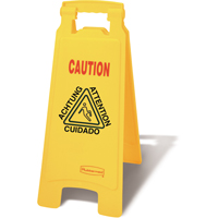 Wet Floor Safety Signs, Quadrilingual with Pictogram MAS Chibougamau