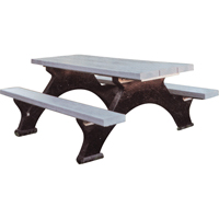 Recycled Plastic Picnic Tables, 8' L x 62-1/4" W, Grey MAS Chibougamau