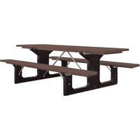 Recycled Plastic Picnic Tables, 6' L x 61-1/2" W, Brown MAS Chibougamau