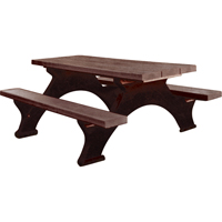 Recycled Plastic Picnic Tables, 8' L x 61-1/2" W, Brown MAS Chibougamau