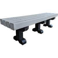 Park Bench, Recycled Plastic, 72" L x 17" W x 17" H, Grey MAS Chibougamau