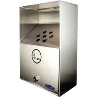 Smoking Receptacles, Wall-Mount, Stainless Steel, 3.3 Litres Capacity, 13-1/2" Height MAS Chibougamau