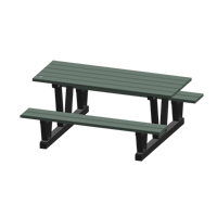 Tables de pique-nique d'ext&eacute;rieur en plastique recycl&eacute;, 72" lo x 60-5/16" la, Gris MAS Chibougamau