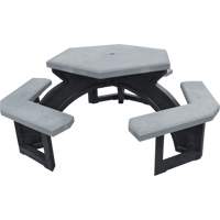 Tables de pique-nique hexagonales en plastique recycl&eacute;, 78" lo x 78" la, Gris MAS Chibougamau