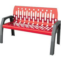 Bancs Stream, Acier, 48" lo x 25" la x 34" h, Rouge MAS Chibougamau