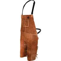Leather Welding Apron, Split-Leg Bib, 36" L, Brown MAS Chibougamau