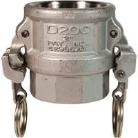 Coupleur &agrave; came et cannelure EZ Boss-Lock, Acier inoxydable, Type D, 1", NPT femelle, 250 PSI MAS Chibougamau
