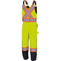 5041BB Pantalon &agrave; bretelles matelass&eacute; imperm&eacute;able, Polyester, Grand, Jaune lime haute visibilit&eacute; MAS Chibougamau
