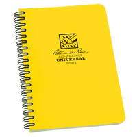 Carnet de notes de poche &agrave; spirale lat&eacute;rale, Couverture souple, Jaune, 64 Pages, 4-5/8" , 7"  MAS Chibougamau