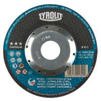 Meule &agrave; tronçonner 2-en-1 de premi&egrave;re qualit&eacute; Thincut, 4-1/2" x 0,045", Arbre de 7/8", Type 27, Oxyde d'aluminium, 13 300 Tr/min MAS Chibougamau