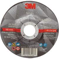 Silver Cut-Off Wheel, 4-1/2" x 0.045", 7/8" Arbor, Type 27, Ceramic, 13300 RPM MAS Chibougamau