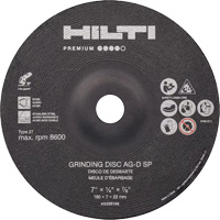 AG-D SP Premium Grinding Wheels, 5" x 1/4", 7/8" Arbor, Zirconium, Type 27 MAS Chibougamau