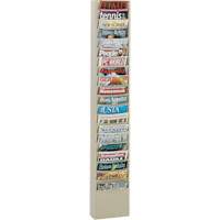 Literature Rack, Wall Mount, 20 Slots, Steel, 9-3/4" W x 4-1/8" D x 58" H MAS Chibougamau