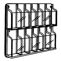 Literature Displays, Wall Mount, 9 Slots, Plastic, 30" W x 2" D x 36-7/8" H MAS Chibougamau