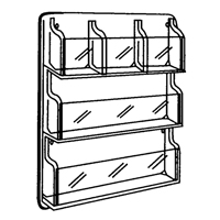 Literature Displays, Wall Mount, 9 Slots, Plastic, 30" W x 2" D x 36-7/8" H MAS Chibougamau