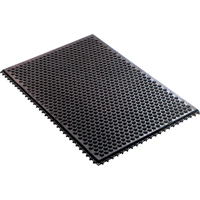 Conductive Anti-Fatigue Rubber Mat Interlocking Room System, Rubber, 2' W x 3' L, 1/2" Thick, Black MAS Chibougamau