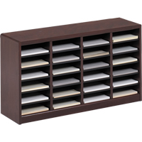 E-Z Stor&reg; Literature Organizer, Stationary, 24 Slots, Wood, 40" W x 11-3/4" D x 23" H MAS Chibougamau