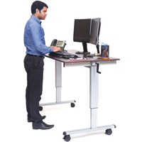 Postes de travail ajustables pour travail assis et debout , , 48-1/2" h x 59" la x 29-1/2" p, Noyer MAS Chibougamau