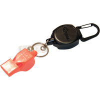 Self Retracting ID Badge and Key Reel with Whistle, Zinc Alloy Metal, 24" Cable, Carabiner Attachment MAS Chibougamau